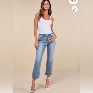 VERVET- Melissa -Light Wash Mid-Rise Straight Leg Raw Hem Jeans size 24